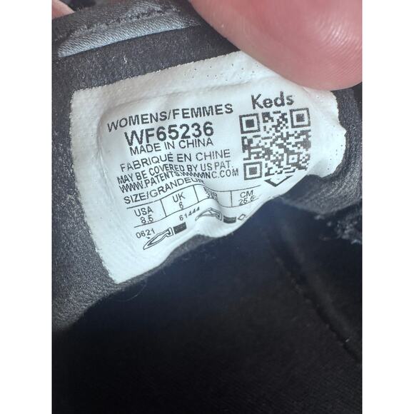 "KEDS" Triple Up Black Metallic Platform Sneakers SZ 8.5 Leopard Tween Preppy - Picture 7 of 8